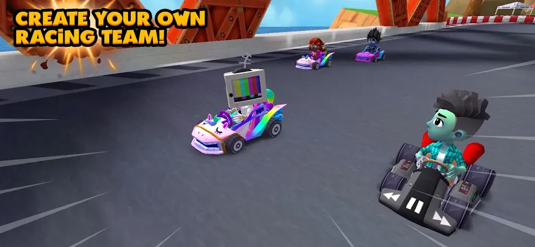 Boom Karts Multiplayer Racing (Бум Картс Мультиплеер Рейсинг)  [МОД Много денег] Screenshot 3