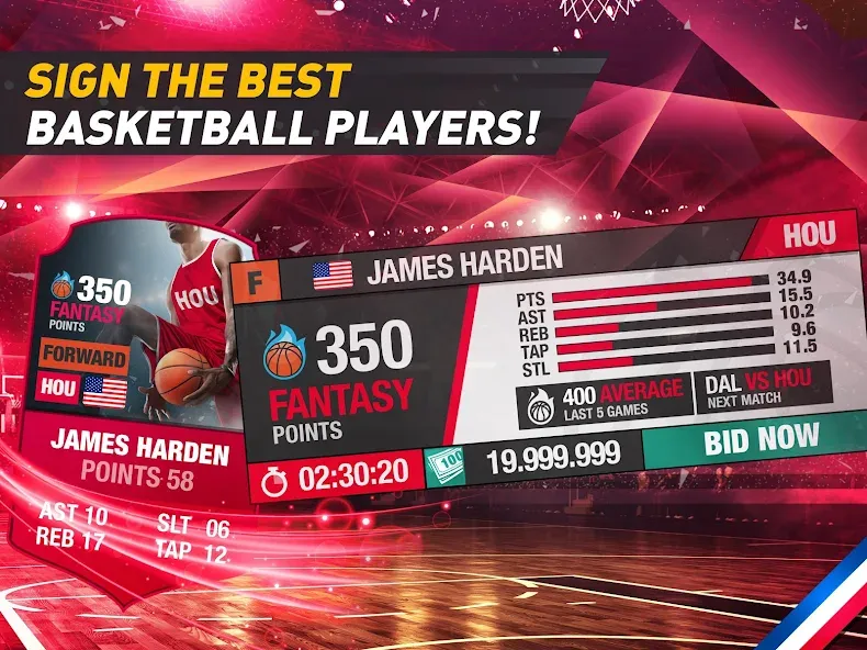 Basketball Fantasy Manager NBA  [МОД Много денег] Screenshot 5