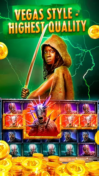 The Walking Dead Casino Slots (Зе Вокинг Дед Казино Слотс)  [МОД Много монет] Screenshot 1