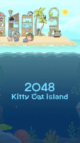 2048 Kitty Cat Island (Остров Кошачьеи Кошки)  [МОД Много монет] Screenshot 3