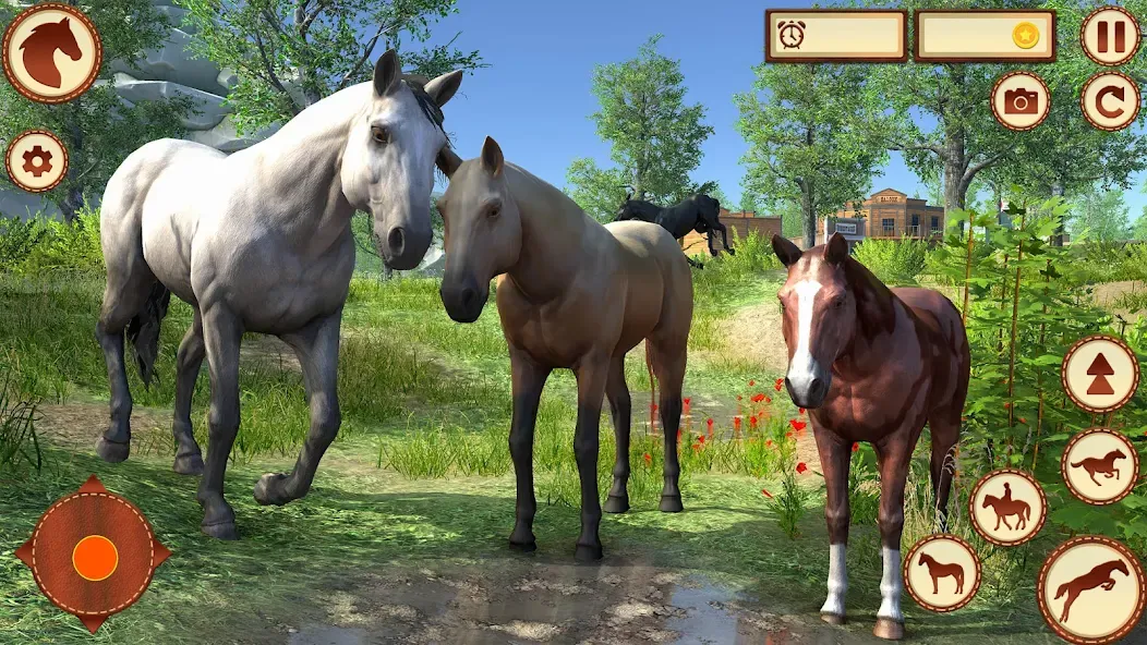 Virtual Wild Horse Family Sim (Виртуальное семейство диких лошадей)  [МОД Бесконечные монеты] Screenshot 1