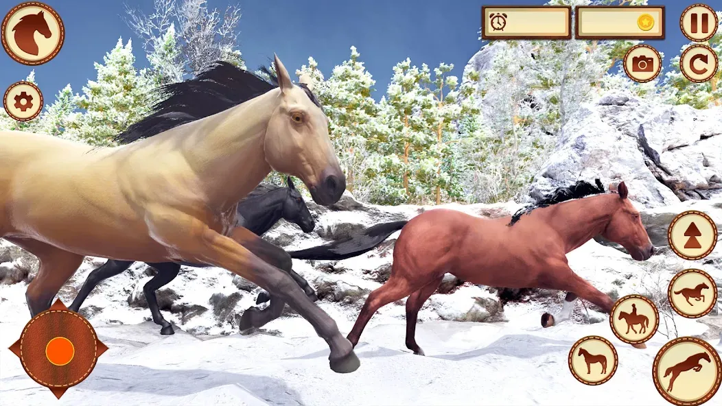 Virtual Wild Horse Family Sim (Виртуальное семейство диких лошадей)  [МОД Бесконечные монеты] Screenshot 2