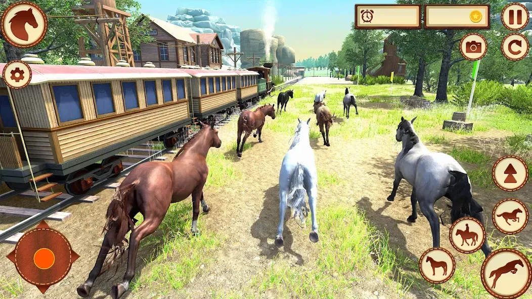 Virtual Wild Horse Family Sim (Виртуальное семейство диких лошадей)  [МОД Бесконечные монеты] Screenshot 3