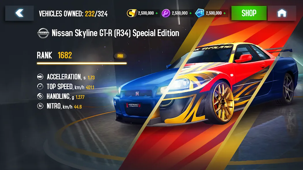 Asphalt 8 - Car Racing Game (Асфальт 8)  [МОД Mega Pack] Screenshot 2