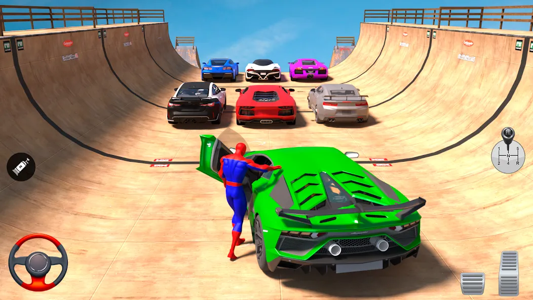 Superhero Car: Mega Ramp Games (Рамп Кар Гейм)  [МОД Много денег] Screenshot 1