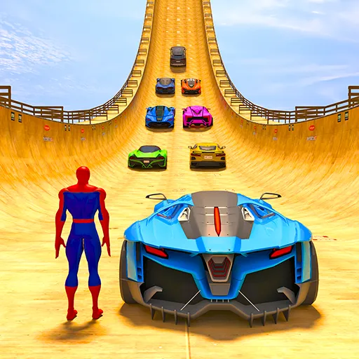 Superhero Car: Mega Ramp Games (Рамп Кар Гейм)  [МОД Много денег] Screenshot 2