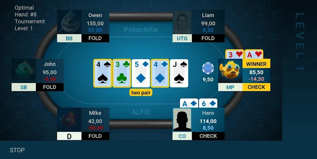 Offline Poker AI - PokerAlfie (Оффлайн Покер ИИ)  [МОД Бесконечные монеты] Screenshot 2