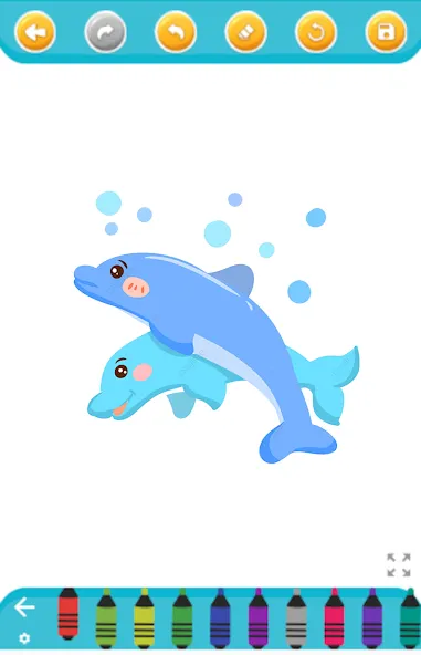 dolphin coloring game (дельфин раскраска игра)  [МОД Mega Pack] Screenshot 1