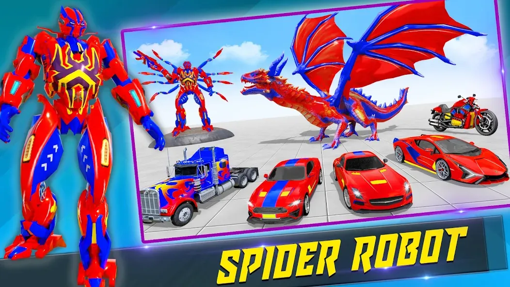 Spider Robot: Robot Car Games (Спайдер Робот)  [МОД Бесконечные деньги] Screenshot 2