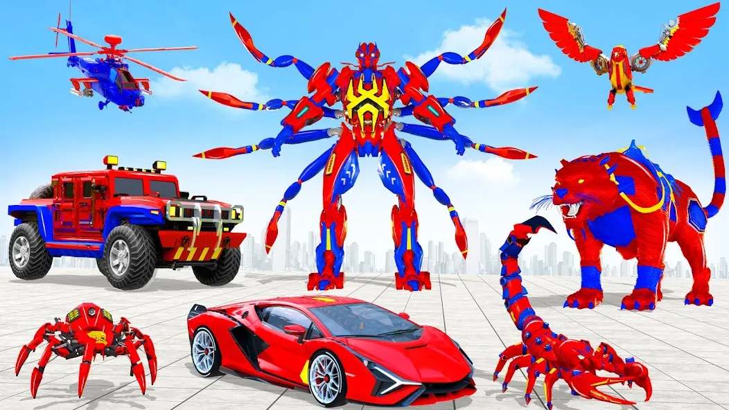 Spider Robot: Robot Car Games (Спайдер Робот)  [МОД Бесконечные деньги] Screenshot 5