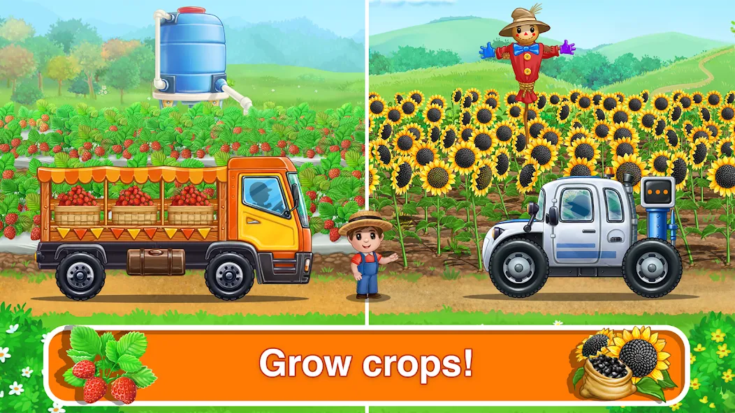 Tractor, car: kids farm games  [МОД Бесконечные деньги] Screenshot 3