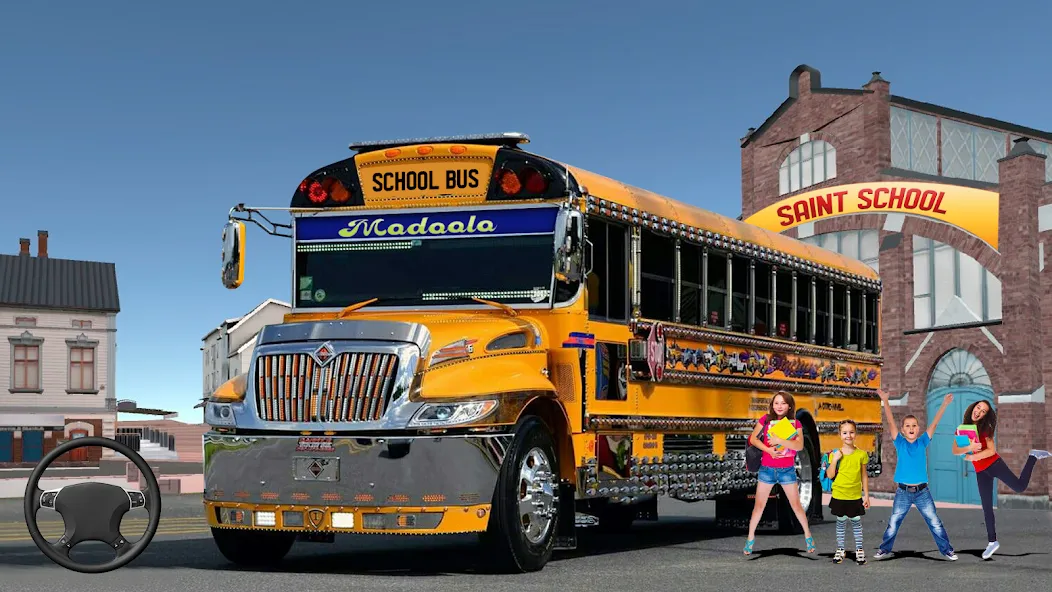 School Bus Transport Simulator (Школьный Автобусный Транспортный Симулятор)  [МОД Menu] Screenshot 1