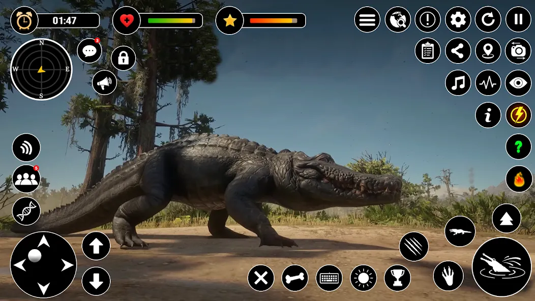 Animal Crocodile Attack Sim (Энимал Крокодайл Аттак Сим)  [МОД Меню] Screenshot 1