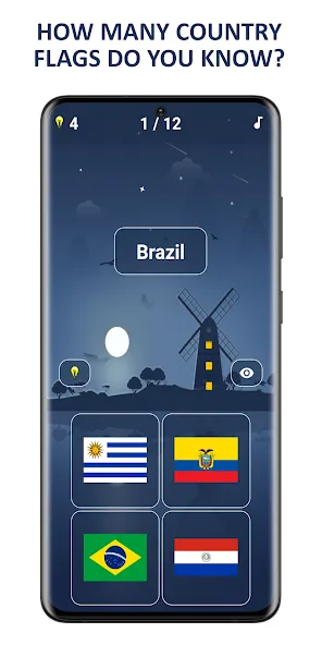 Flags of World Countries Quiz  [МОД Бесконечные деньги] Screenshot 1