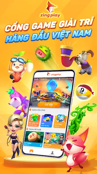 ZingPlay HD Cổng game giải trí  [МОД Бесконечные монеты] Screenshot 1