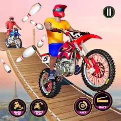 Скачать взломанную Motor Bike Stunt Racing Games (Мотор Байк Стант Гонки Игры)  [МОД Все открыто] - стабильная версия apk на Андроид