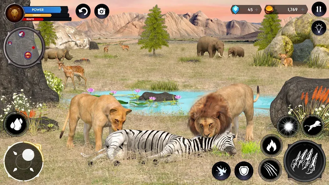 Lion Simulator Wild Lion Games  [МОД Много денег] Screenshot 2