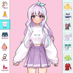 Взломанная Anime Dress Up and Makeup Game  [МОД Mega Pack] - полная версия apk на Андроид