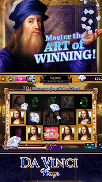 Da Vinci Diamonds Casino – Bes (Да Винчи Даймондс Казино)  [МОД Menu] Screenshot 2