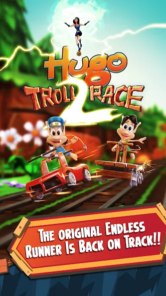 Hugo Troll Race 2: Rail Rush (Хуго Тролл Гонка 2)  [МОД Бесконечные деньги] Screenshot 1