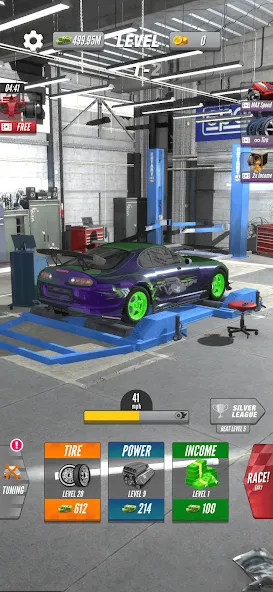 Dyno 2 Race - Car Tuning (Дино 2 Гонка)  [МОД Бесконечные деньги] Screenshot 2