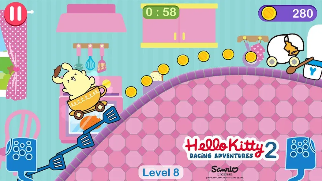 Hello Kitty games - car game  [МОД Бесконечные деньги] Screenshot 2