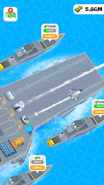 Idle Aircraft Carrier (Айдл Эйркрафт Кэрриер)  [МОД Много денег] Screenshot 3