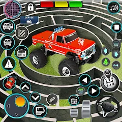 Скачать взломанную Monster Truck Maze Puzzle Game  [МОД Unlocked] - стабильная версия apk на Андроид