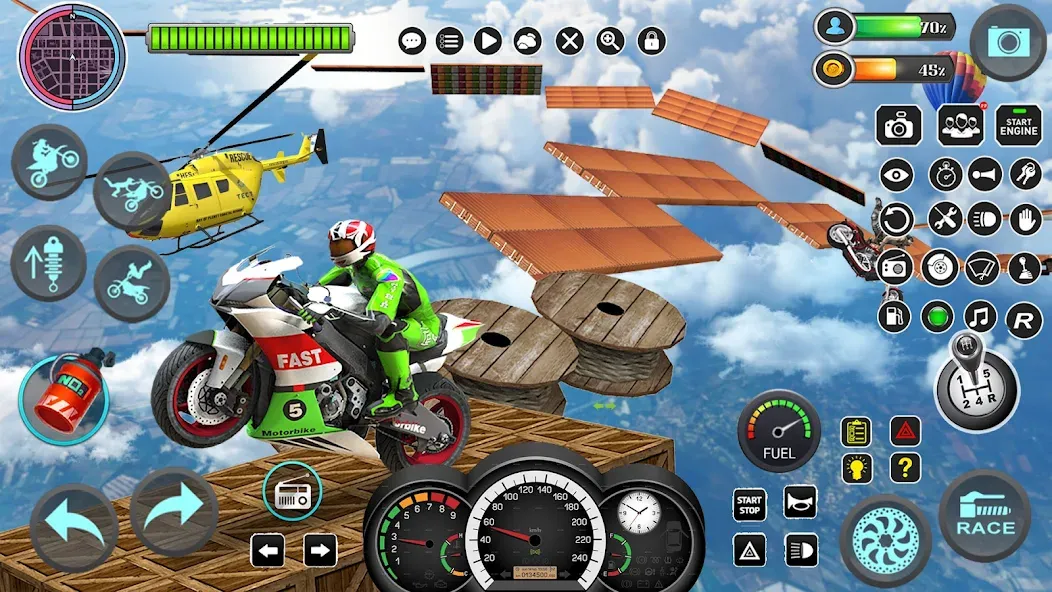 Mega Ramp Bike Stunts Games 3D  [МОД Бесконечные деньги] Screenshot 3