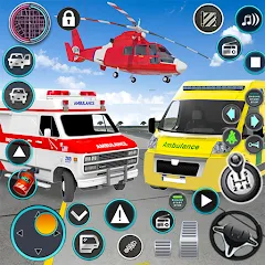 Скачать взломанную Heli Ambulance Simulator Game  [МОД Unlimited Money] - полная версия apk на Андроид