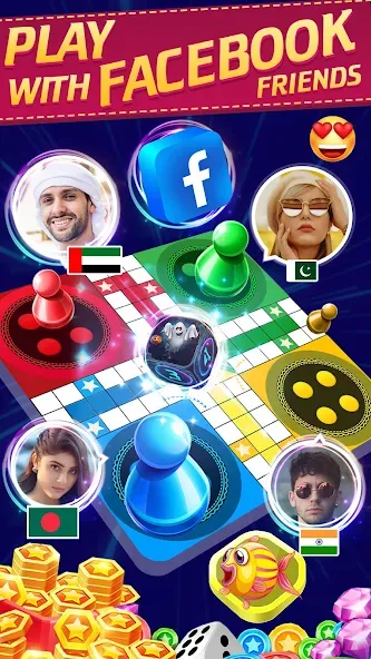 Online Ludo Game Multiplayer (Лудо Мастер Лудо Дайс Кинг)  [МОД Unlocked] Screenshot 1