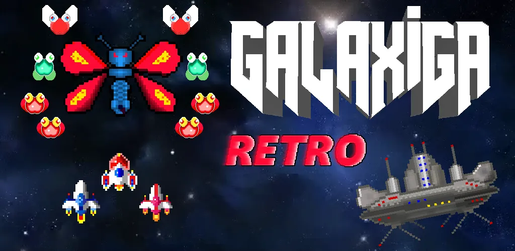 Galaxiga Retro Arcade Action (Галаксига Ретро Аркейд Экшн)  [МОД Unlimited Money] Screenshot 1