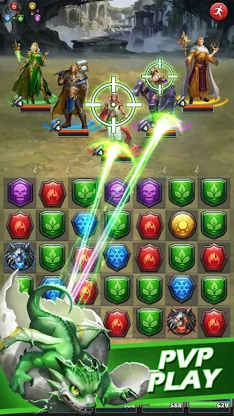 MythWars & Puzzles: RPG Match3  [МОД Много монет] Screenshot 3