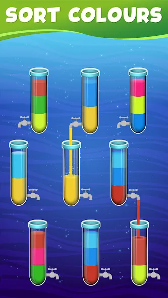 Water Sort Color Sorting games (Вотер Сорт Колор Сортинг гейм)  [МОД Меню] Screenshot 2