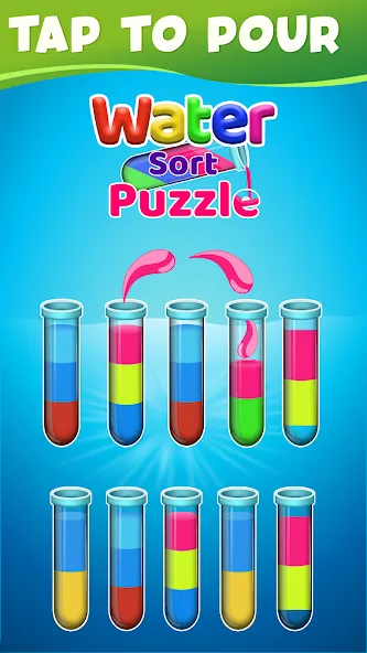 Water Sort Color Sorting games (Вотер Сорт Колор Сортинг гейм)  [МОД Меню] Screenshot 5