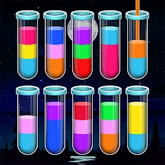 Скачать взломанную Water Sort Color Sorting games (Вотер Сорт Колор Сортинг гейм)  [МОД Меню] - последняя версия apk на Андроид