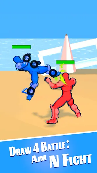 Draw 4 Battle: Aim N Fight (Драв 4 Баттл)  [МОД Unlocked] Screenshot 1