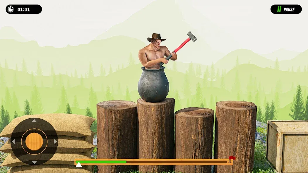 Hammer Climber Man: Pot Man 3D  [МОД Бесконечные монеты] Screenshot 3