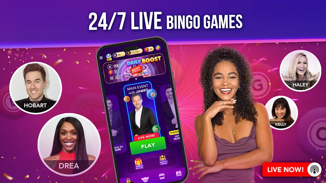 Live Play Bingo: Real Hosts (Лайв Плей Бинго)  [МОД Все открыто] Screenshot 3