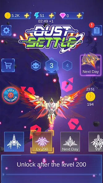 Dust Settle 3D - Galaxy Attack (Даст Сеттл 3Д)  [МОД Unlocked] Screenshot 1