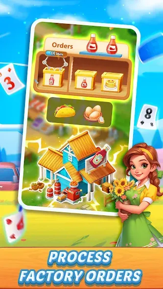 Solitaire Farm Adventure (Солитер)  [МОД Бесконечные монеты] Screenshot 3