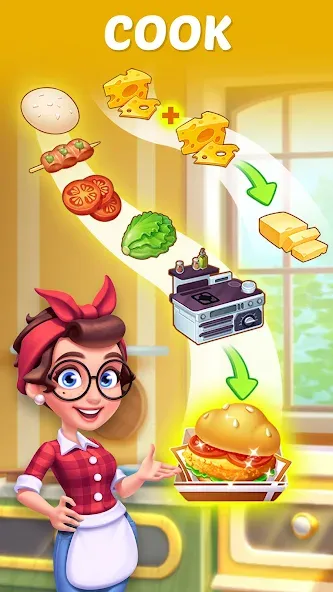 Merge Cooking:Theme Restaurant  [МОД Unlocked] Screenshot 4