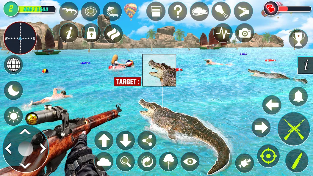 Crocodile Hunting Animal Games (Крокодил Охота Игры с животными)  [МОД Все открыто] Screenshot 5