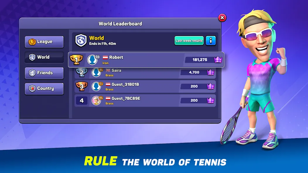 Mini Tennis: Perfect Smash (Мини Теннис)  [МОД Все открыто] Screenshot 4