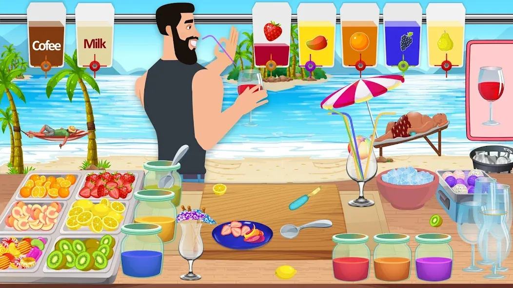 Boba cocktail:DIY recipe games  [МОД Много монет] Screenshot 1