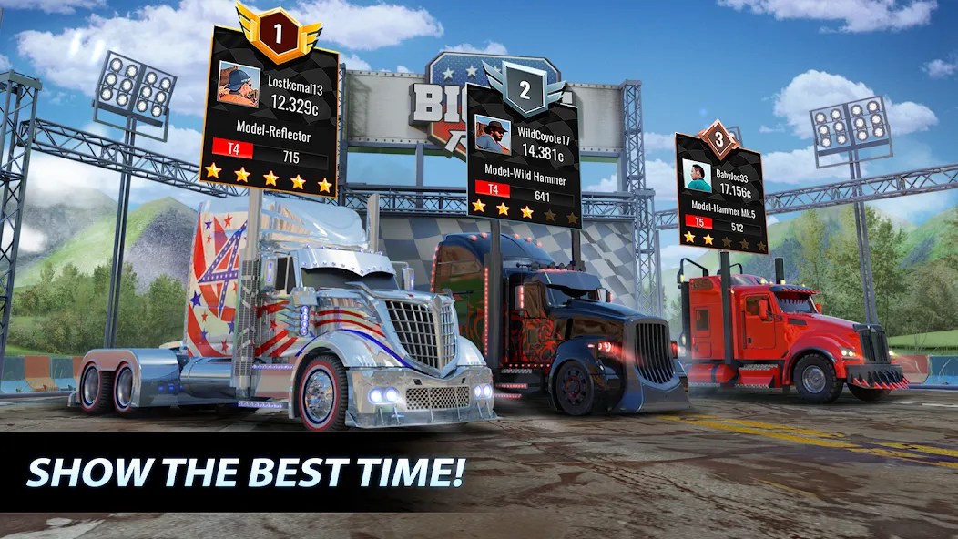 Big Rig Racing: Drag racing (Биг Риг Рейсинг)  [МОД Меню] Screenshot 3