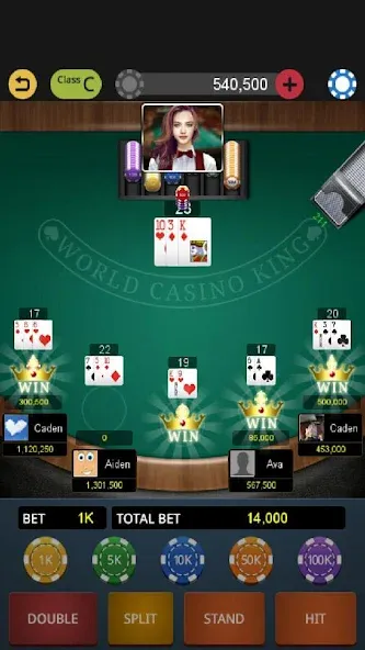 World Blackjack King  [МОД Бесконечные монеты] Screenshot 5