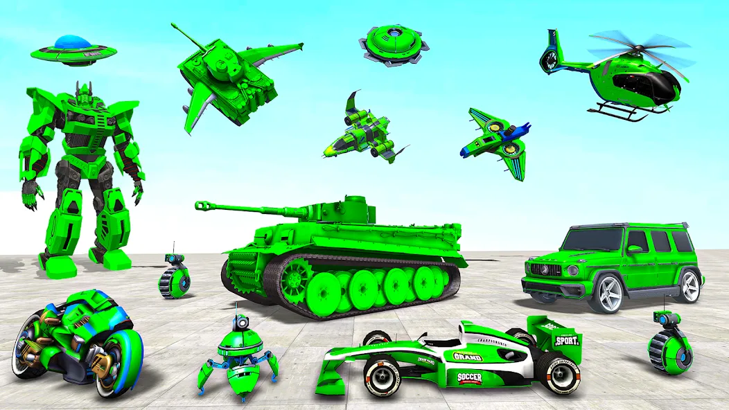 Tank Robot Game Army Games (армейский танк робот трансформационная игра)  [МОД Бесконечные монеты] Screenshot 2