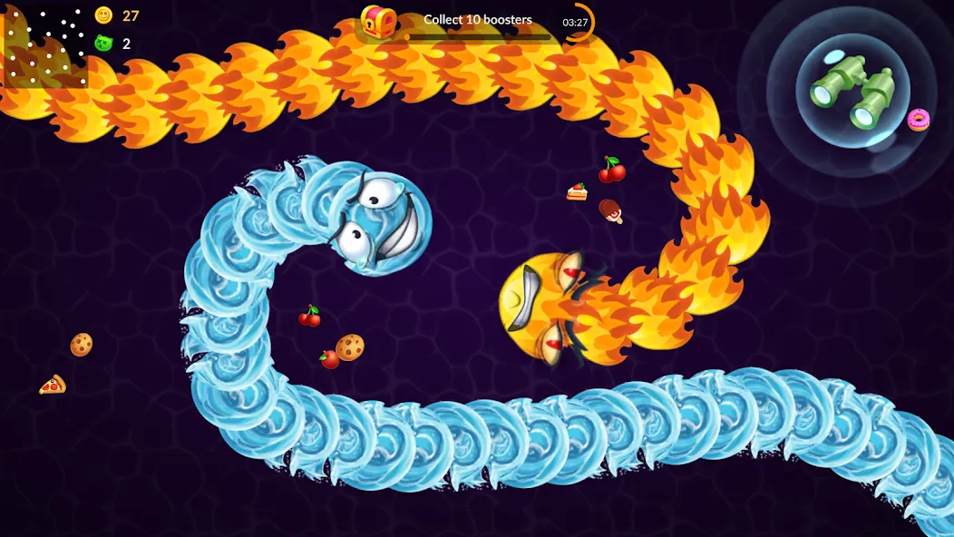 Snake vs Worms: Fun .io Zone  [МОД Все открыто] Screenshot 2