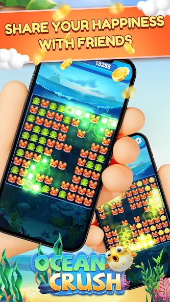 Ocean Crush-Matching Games (Оушен Краш)  [МОД Много монет] Screenshot 4